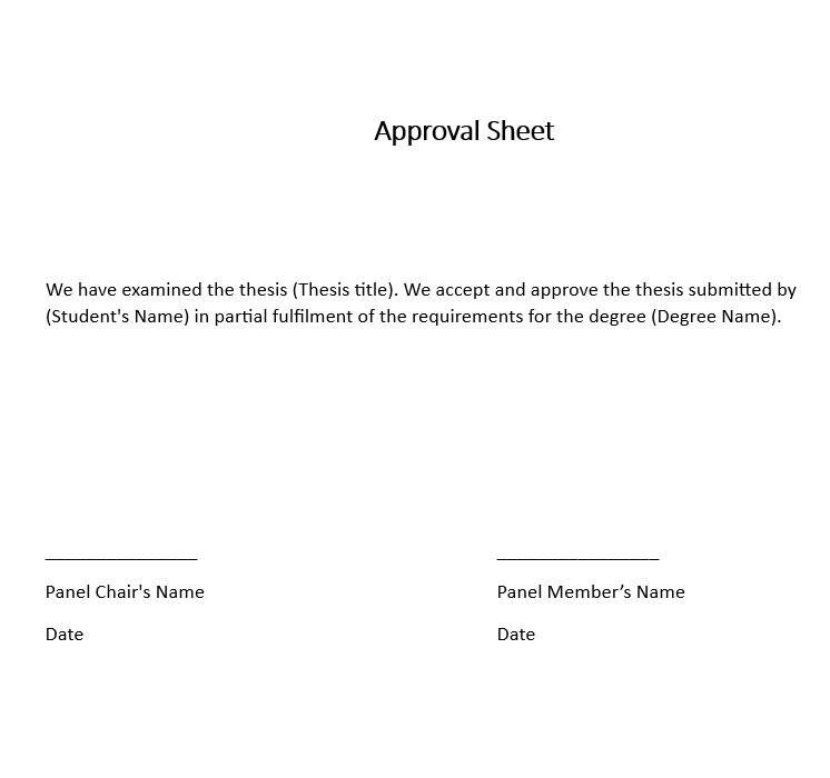 approval sheet examples