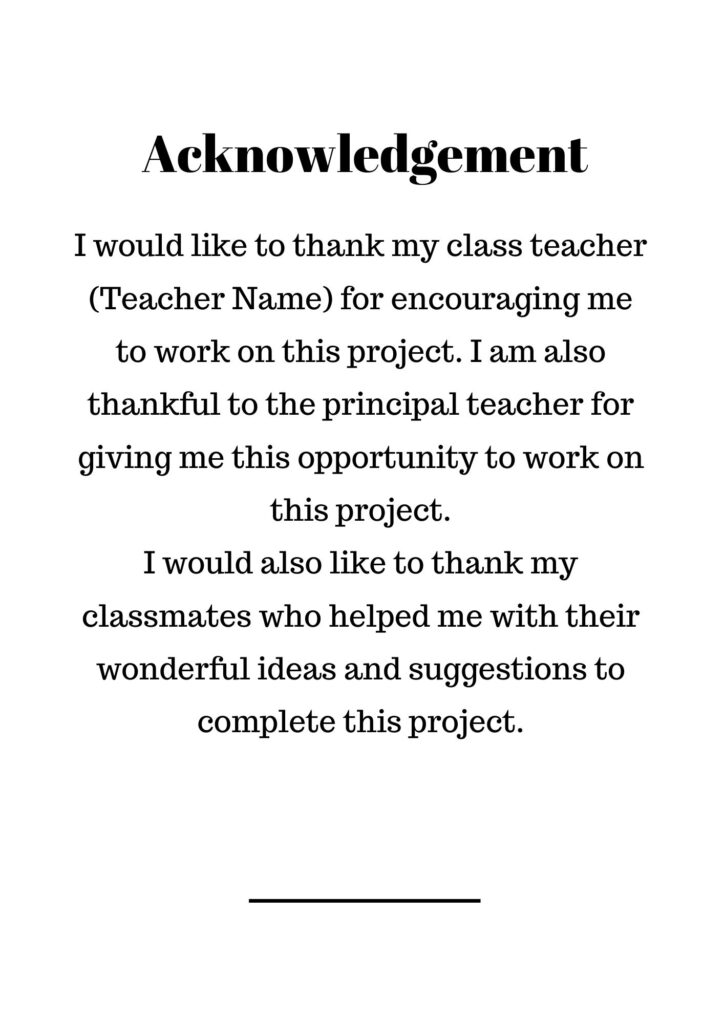 Acknowledgement For English Project_Sample 4